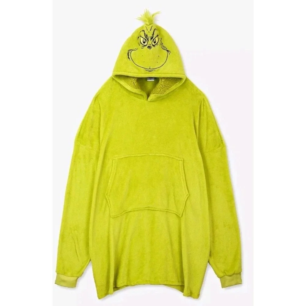 Adult Unisex One Size Fits Most Grinch Ugly Christmas Sweater Poncho